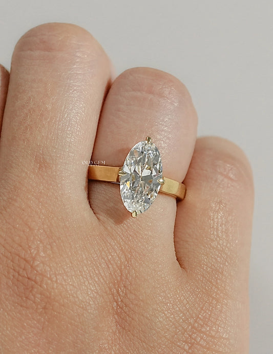 Old Mine Moval Lab Diamond Solitaire Ring Lab Grown Diamond