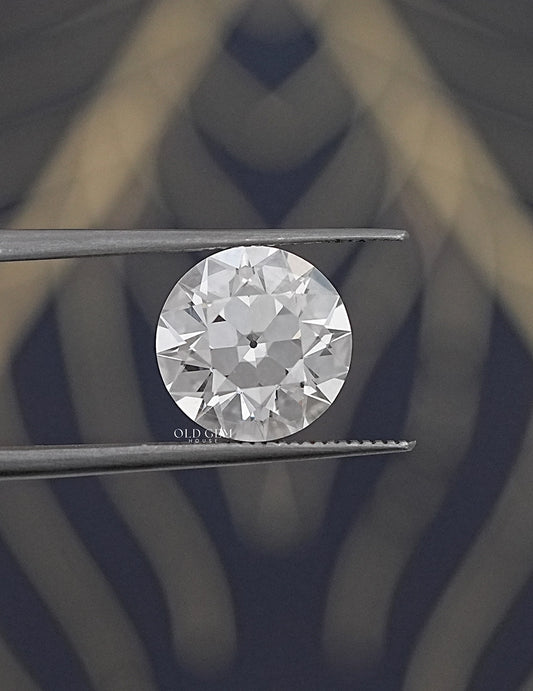 Flower Pattern Old European Round Cut Lab Diamond