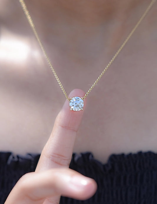 Solitaire Old European Round Cut Pendant