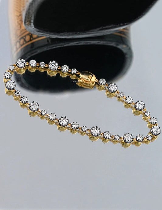 Old European Round Cut Lab Diamond Tennis Bracelet Bracelet