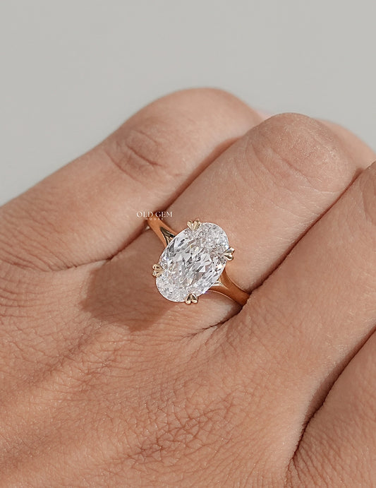 Portuguese Cut Oval Diamond Engagement Ring Engagement Ring