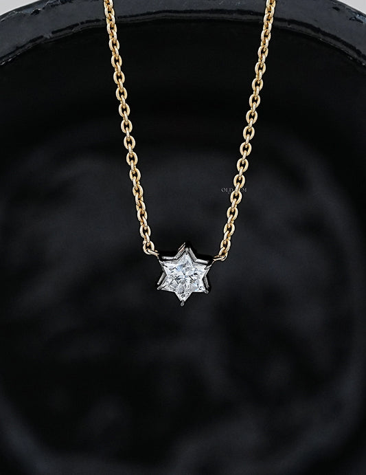 Star Cut Lab Diamond Pendant Necklaces