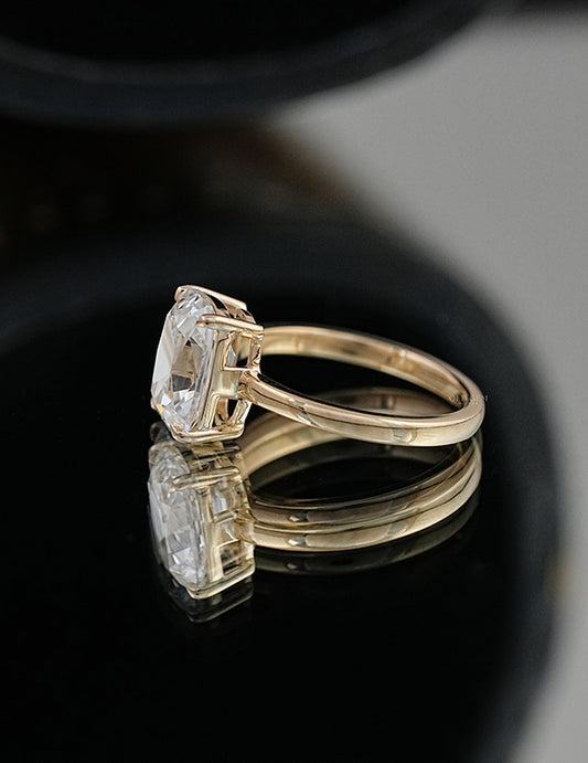 Old Mine Cushion Solitaire Ring