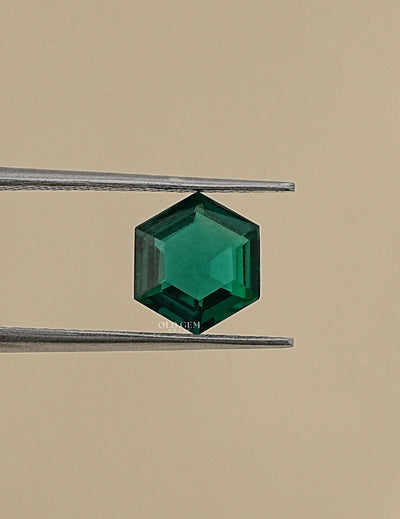 Green Emerald Hexagon Lab Gemstone