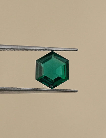 Green Emerald Hexagon Lab Gemstone Gemstone