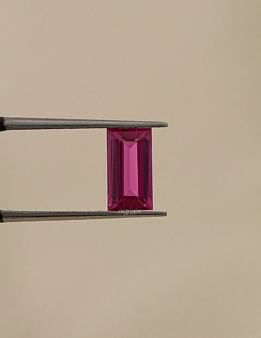 2.00 Carat Pink Baguette Cut Gemstone Lab Diamond