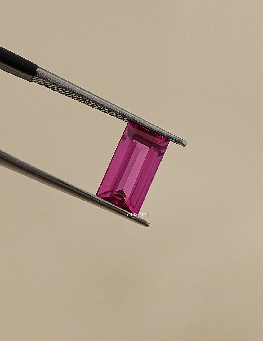 2.00 Carat Pink Baguette Cut Gemstone Lab Diamond