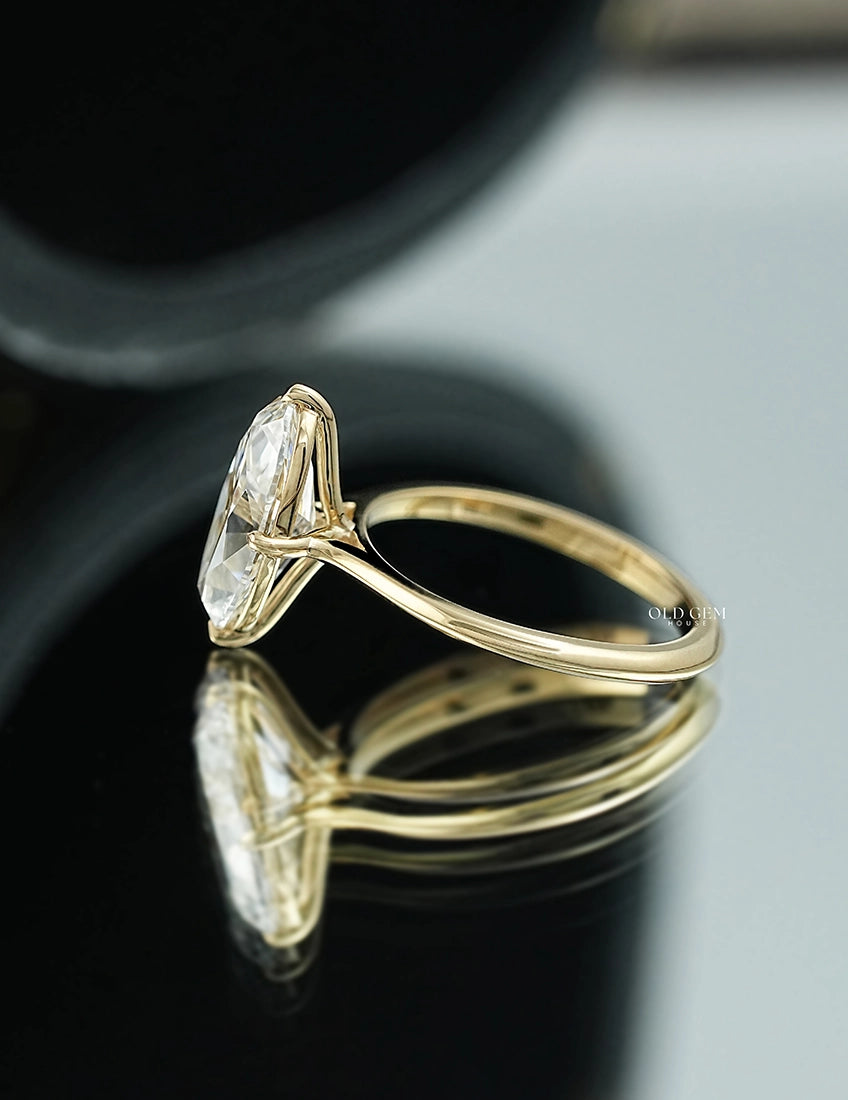 2.10 CT Old Mine Moval Lab Grown Solitaire Ring