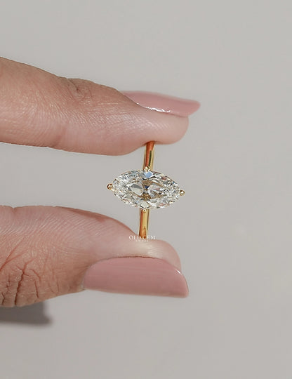 2.10 CT Old Mine Moval Lab Grown Solitaire Ring