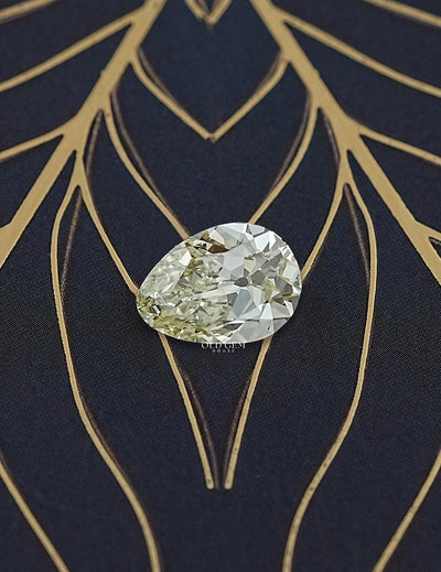 3.48 Carat Old Mine Pear Cut Loose Diamond