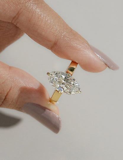 Georgian Old Mine Moval Cut Solitaire Engagement Ring Engagement Ring