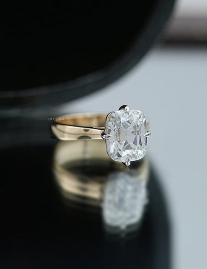 Old Mine Cushion Cut Solitaire Ring Georgian Era Engagement Ring