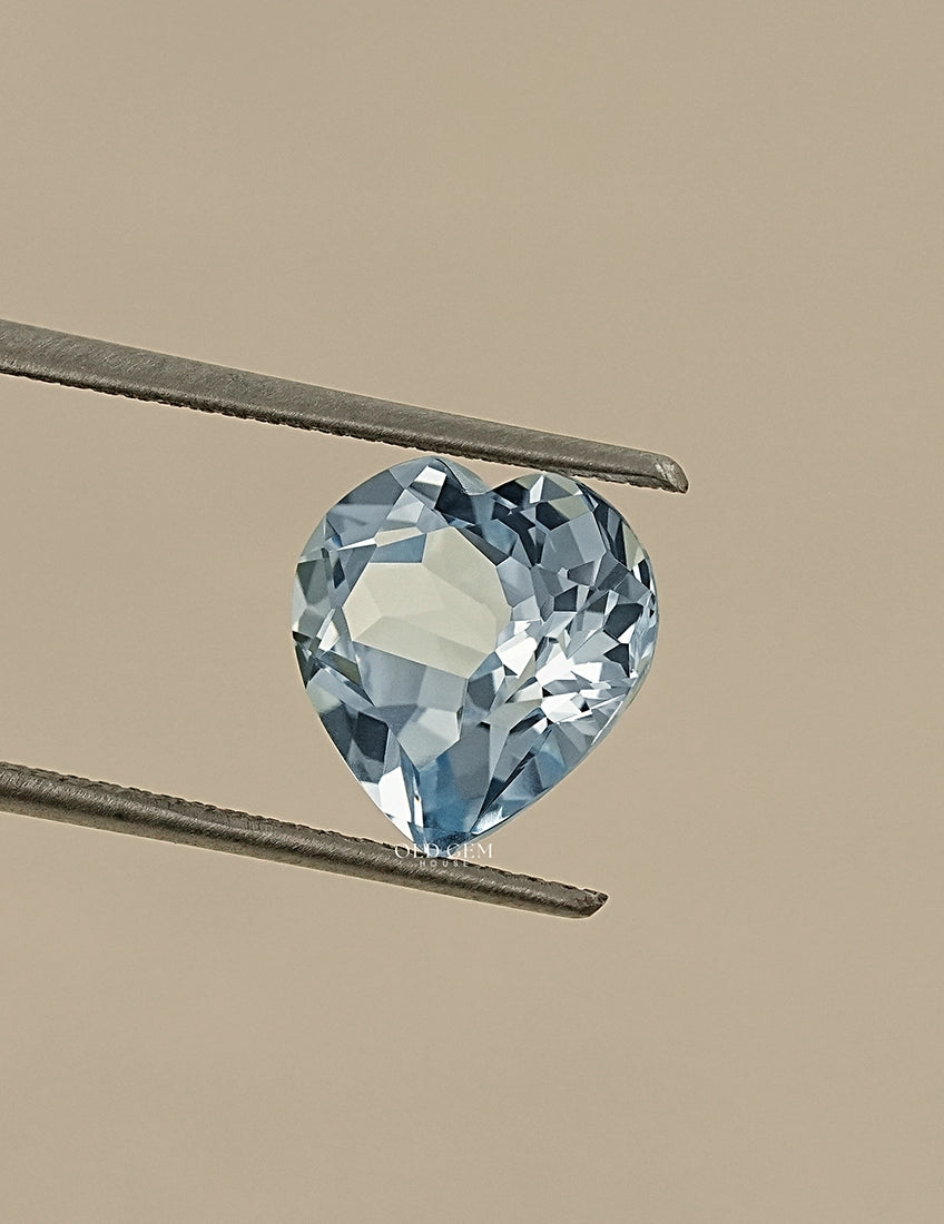 Light Blue Heart Shape Loose Gemstone Gemstone