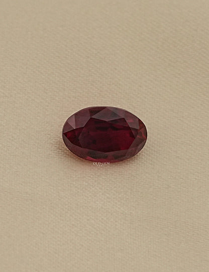 4.95 Carat Red Oval Cut Lab Loose Gemstone