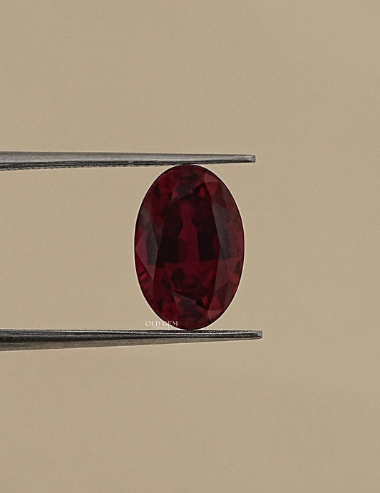 4.95 Carat Red Oval Cut Lab Loose Gemstone