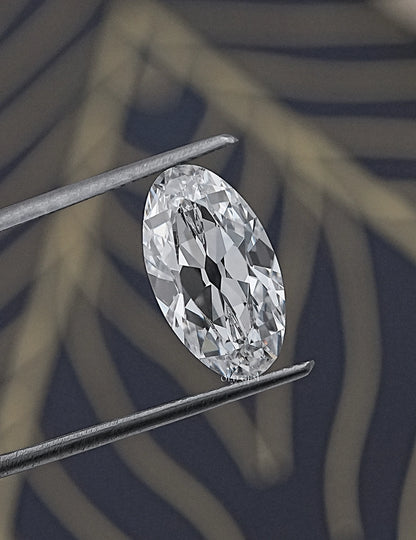 5.10 Carat Old Mine Moval Cut Lab Loose Diamond Lab Grown Diamond