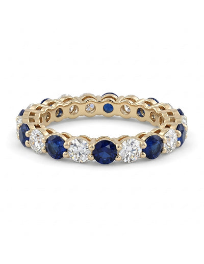 Art Deco Sapphire Round Gemstone Alternate Eternity Band