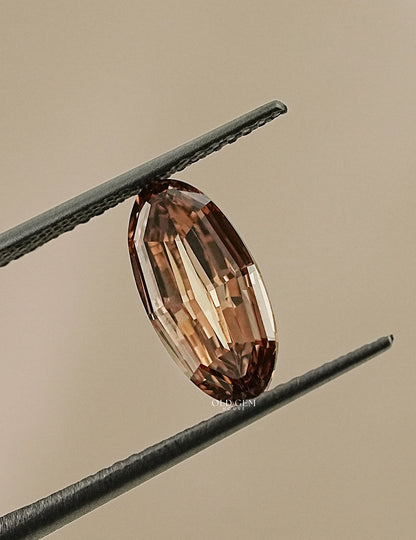 Step Cut Moval Lab Loose Champagne Diamond Lab Grown Diamond
