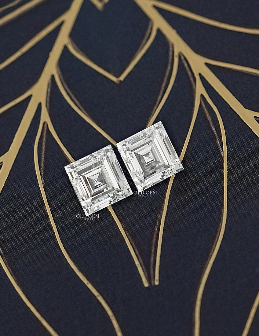 Antique Carre Cut Lab Grown Loose Matching Pair Lab Grown Diamond