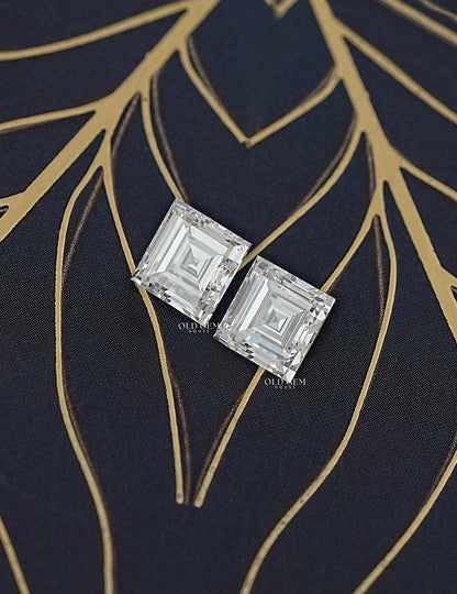 Antique Carre Cut Lab Grown Loose Matching Pair Lab Grown Diamond