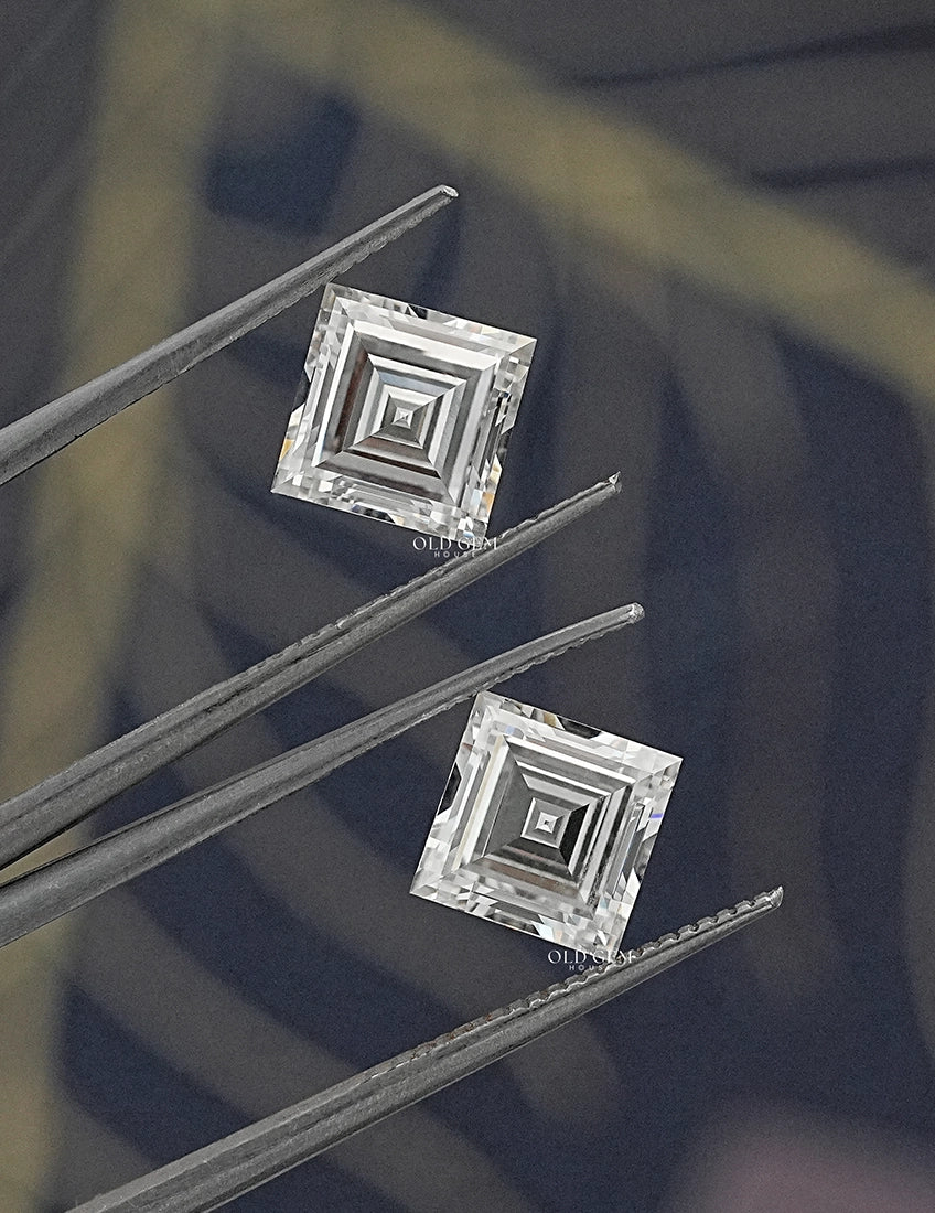 Antique Carre Cut Lab Grown Loose Matching Pair Lab Grown Diamond