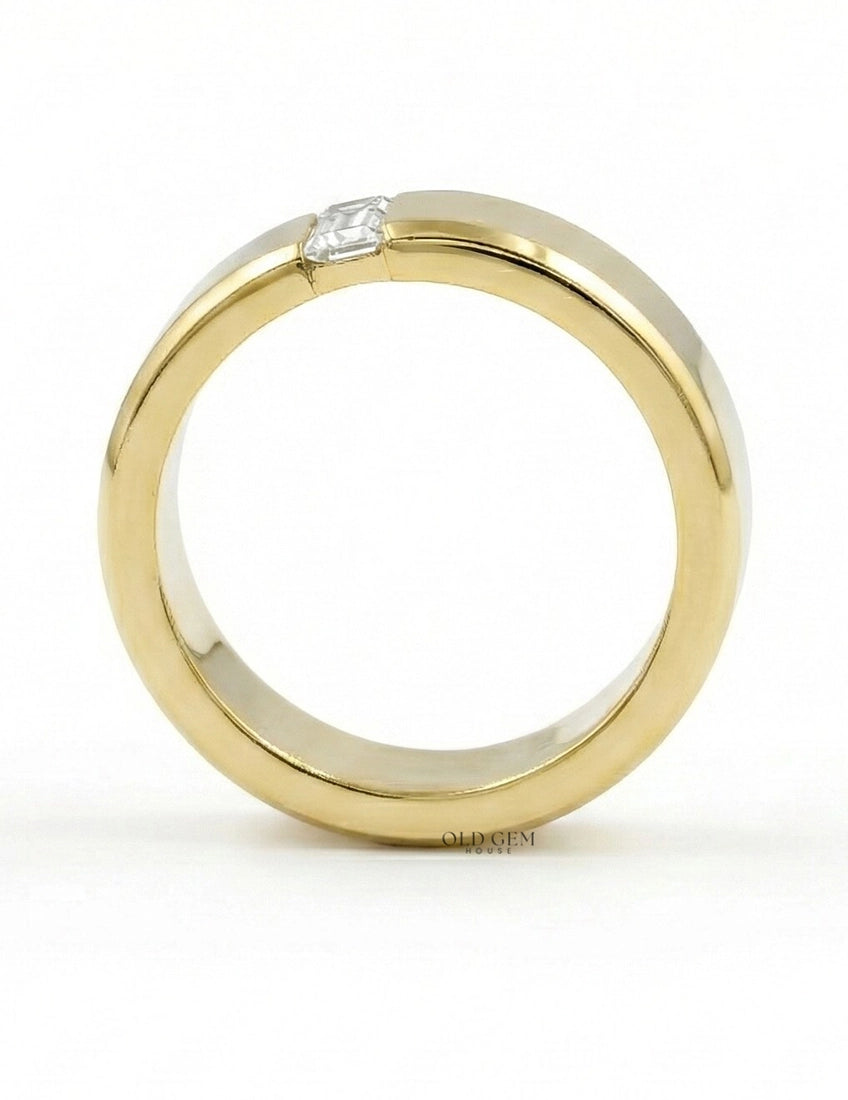 Baguette Diamond Wide Men`s Wedding Band Wedding Band