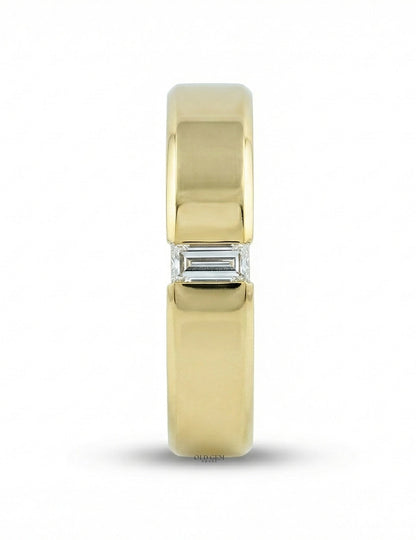 Baguette Diamond Wide Men`s Wedding Band Wedding Band