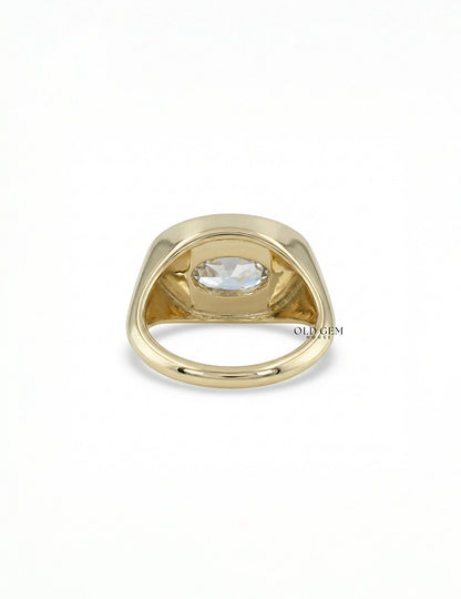 Georgian Old Mine Moval Bezel Setting Ring Engagement RingMen's Jewelry