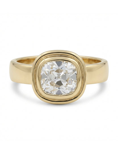 Georgian Old Mine Cushion Cut Bezel Set Engagement Ring Engagement Ring
