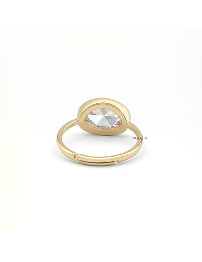 3 CT Soft Faceted Oval Solo Diamond Border Set Ring Engagement Ring