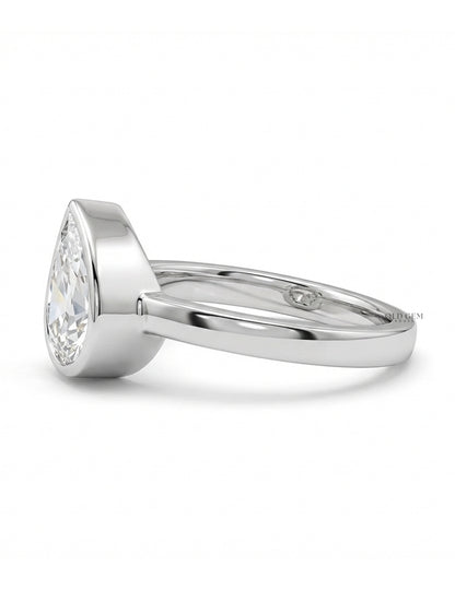 Pear Cut Lab Ruby Gemstone Toi Et Moi Ring Engagement Ring