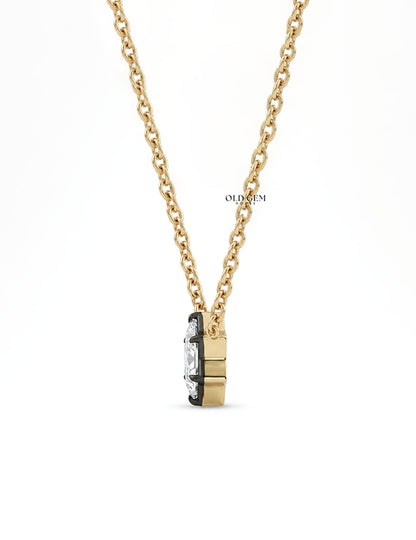 David Star Cut Lab Diamond Solitaire Pendant Necklaces