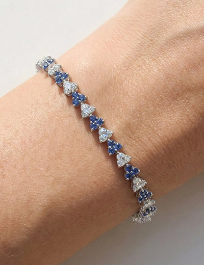 Blue Sapphire And Diamond Tennis Bracelet Bracelet