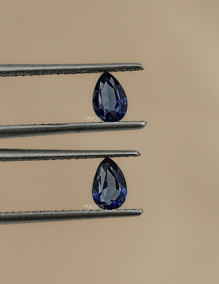 Pear Shape Blue Sapphire Gemstone Pairs Gemstone