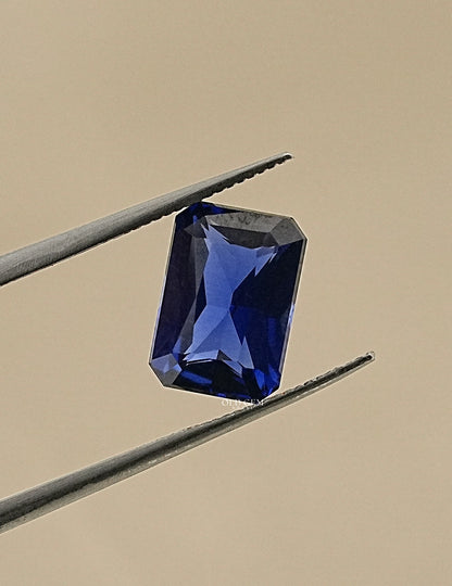 Blue Radiant Shape Lab Grown Gemstone