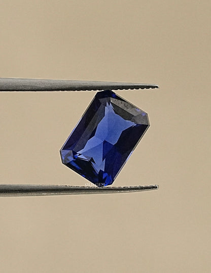 Blue Radiant Shape Lab Grown Gemstone