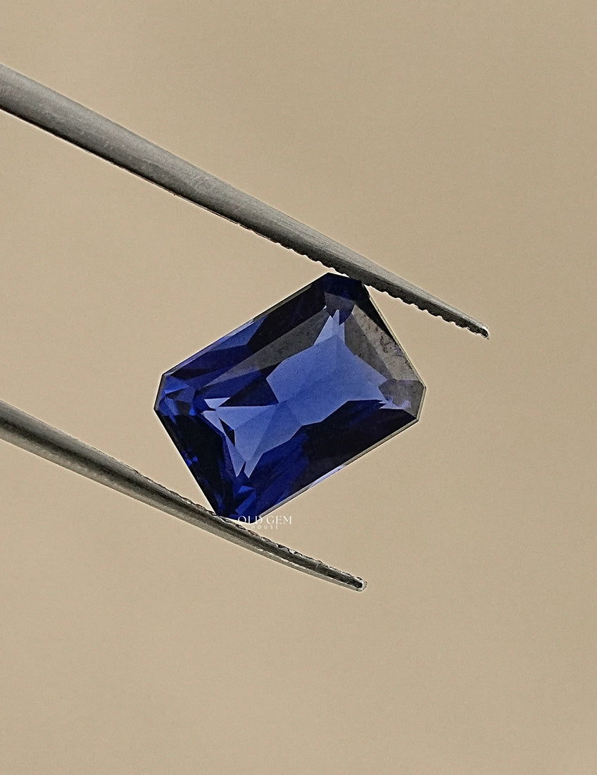 Blue Radiant Shape Lab Grown Gemstone