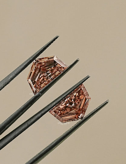 Cadillac Step Cut Lab Loose Champagne Diamond Lab Grown Diamond
