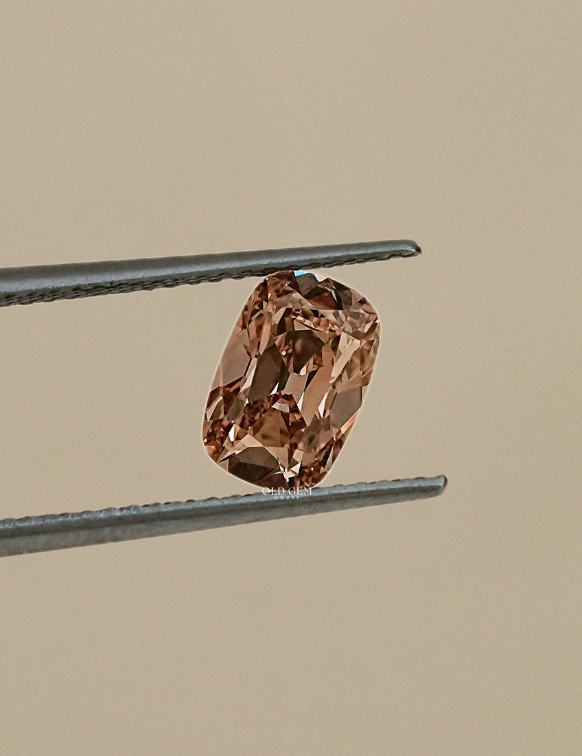 Old Mine Cushion Cut Champagne Diamond Lab Grown Diamond