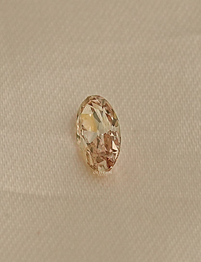 Old Mine Moval Cut Champagne Diamond Lab Grown Diamond