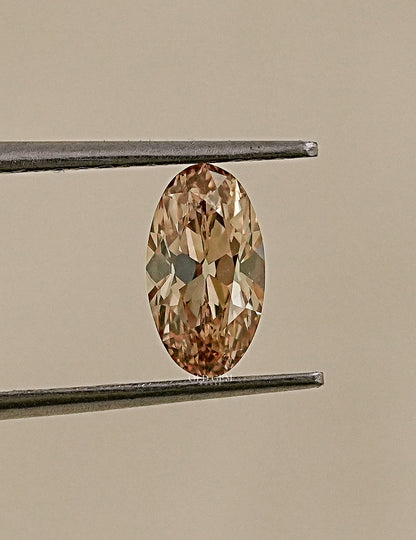 Old Mine Moval Cut Champagne Diamond Lab Grown Diamond