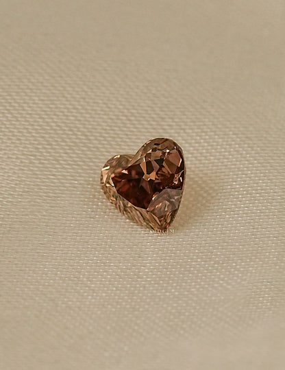 Champagne Old Mine Cut Heart Shape Loose Diamond Lab Grown Diamond