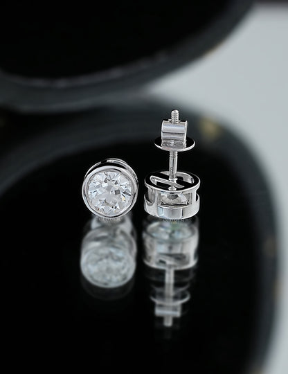 Old Cut Round Bezel Stud