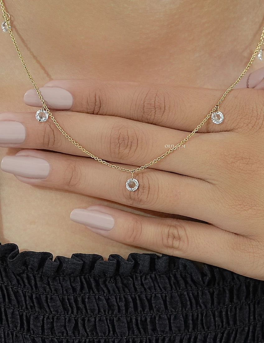 Charm Rose Cut Diamond Necklace