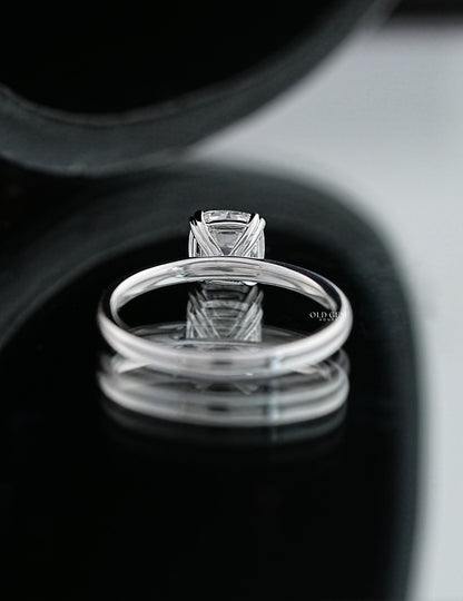 Old Mine Square Cushion Lab Diamond Solitaire Ring