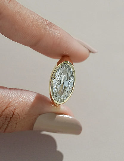 Georgian Old Mine Moval Bezel Setting Ring Engagement RingMen's Jewelry