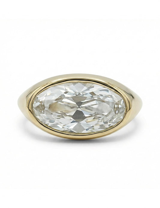 Georgian Old Mine Moval Bezel Setting Ring Engagement RingMen's Jewelry