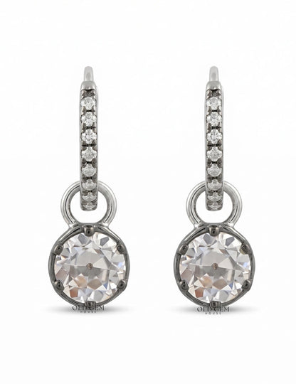 Edwardian Era OEC Round Cut Hoop Earrings Earrings