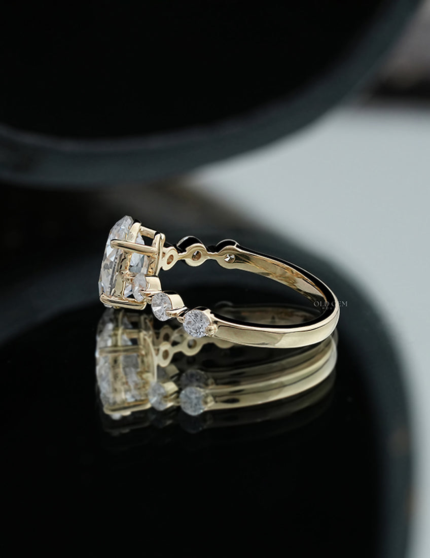 Old Mine Oval with Round Accent Ring