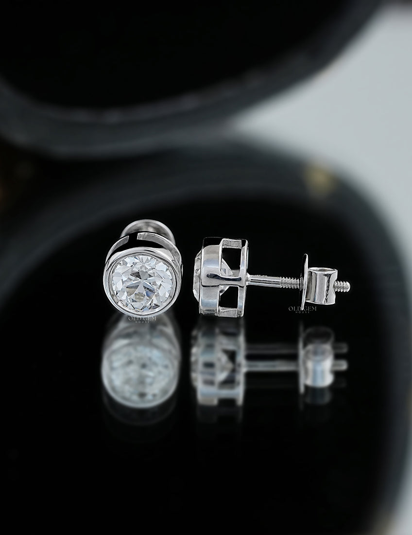 Old Cut Round Bezel Stud